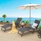 2 Pieces Foldable Chaise Lounge Chair With 2-position Footrest